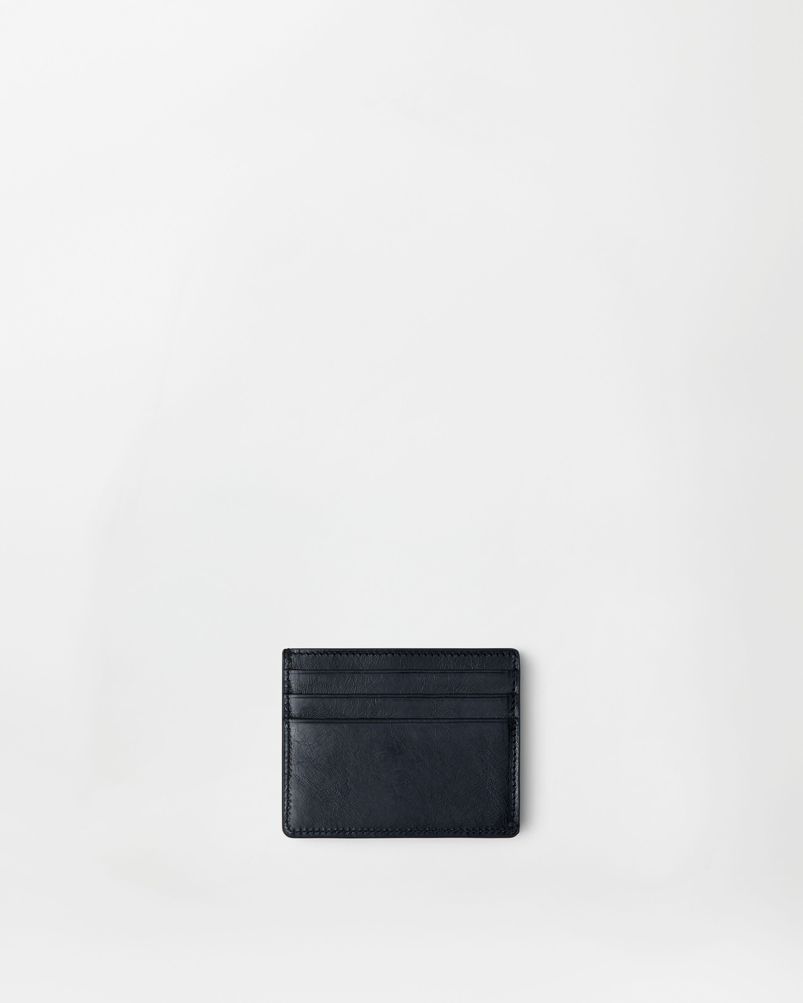 Severine Leather Card Holder Black | VERSACE US