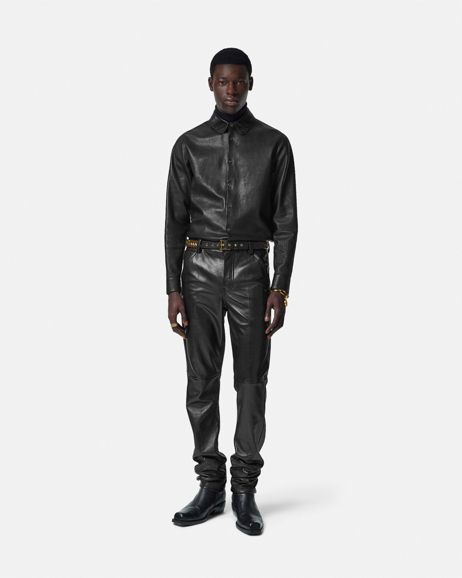 Versace leather shirt top