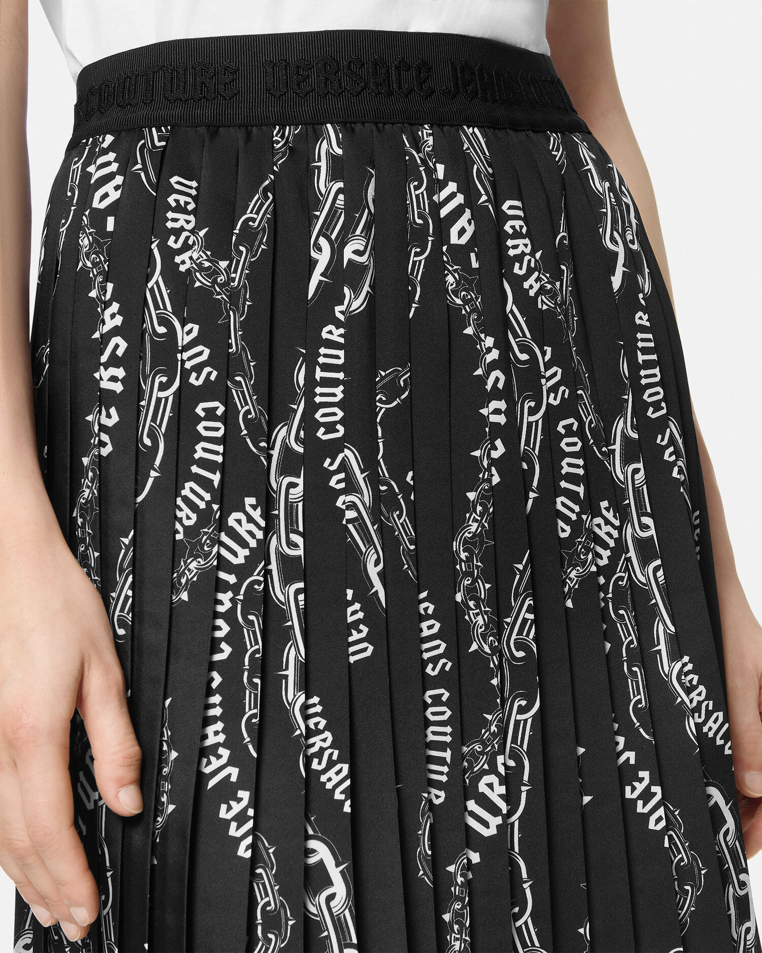 Chain Couture Pleated Mini Skirt VERSACE