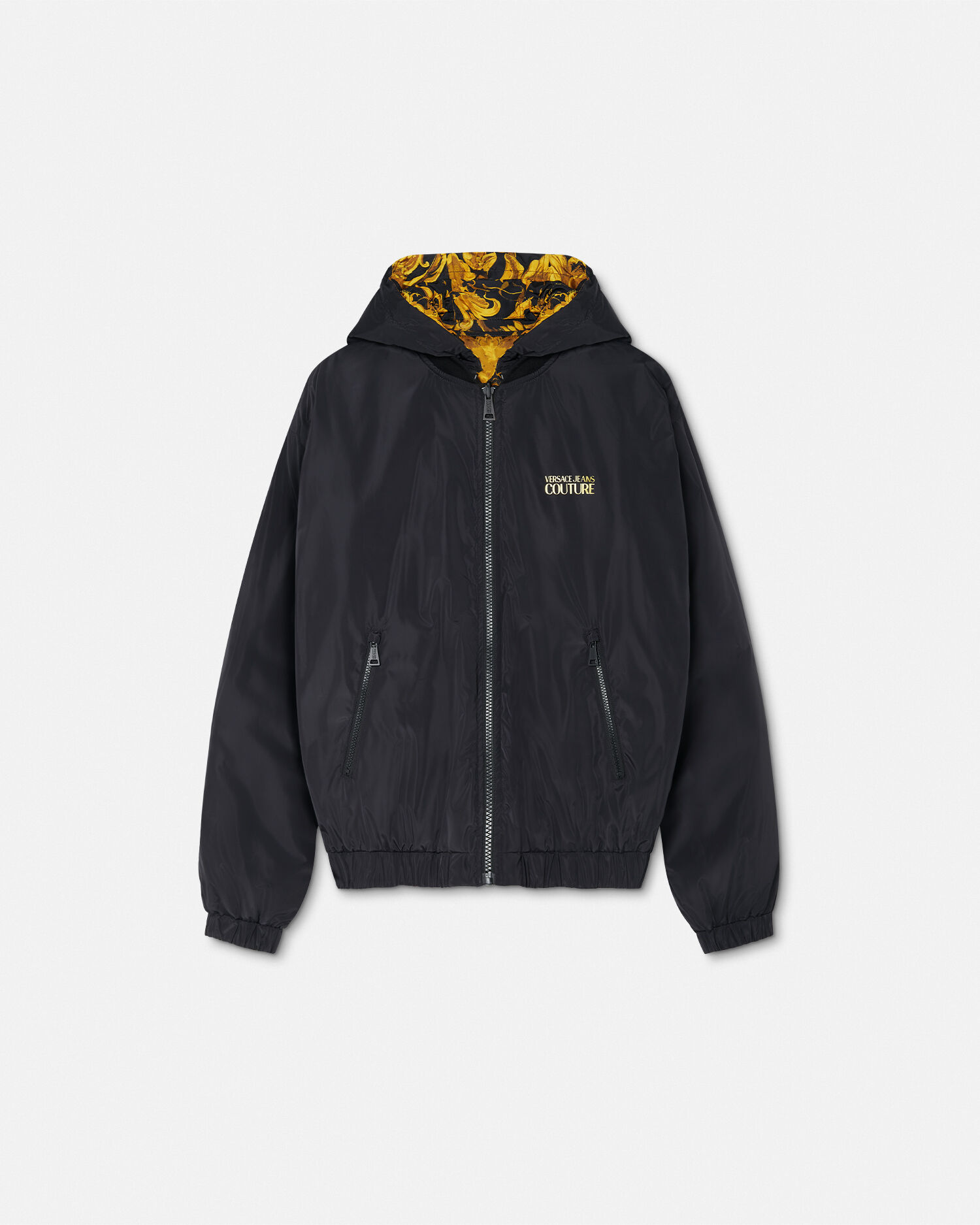 Porcelain Barocco Reversible Puffer Jacket | VERSACE US