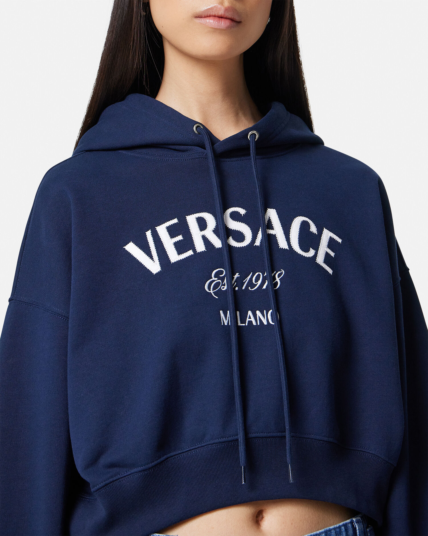 Versace crop deals top hoodie