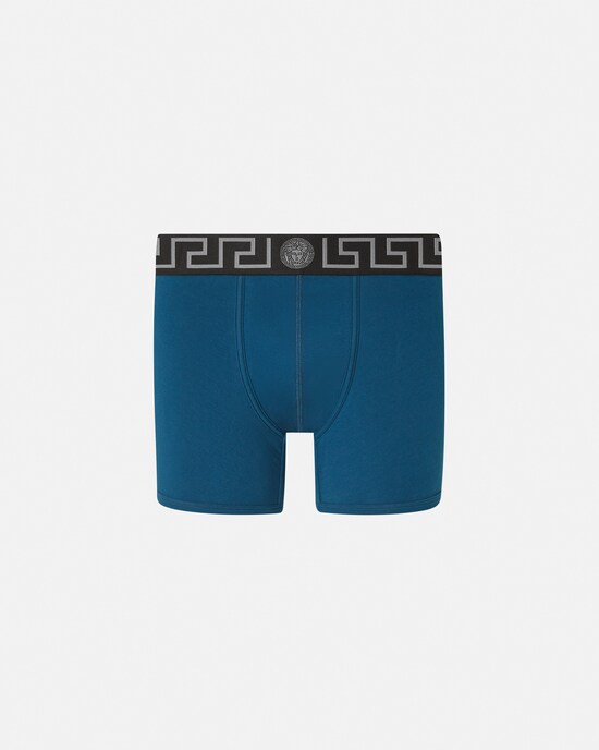 Versace Lange Unterhose aus Baumwolljersey Blau+Schwarz 1