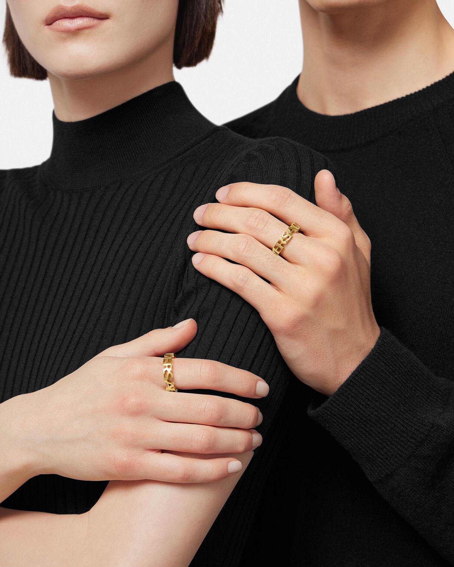 Versace logo shop gold ring