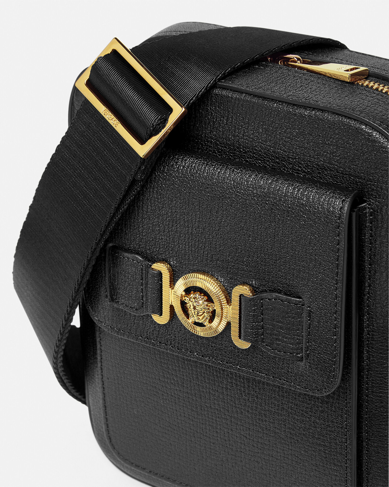 Versace black handbag with gold hardware outlet