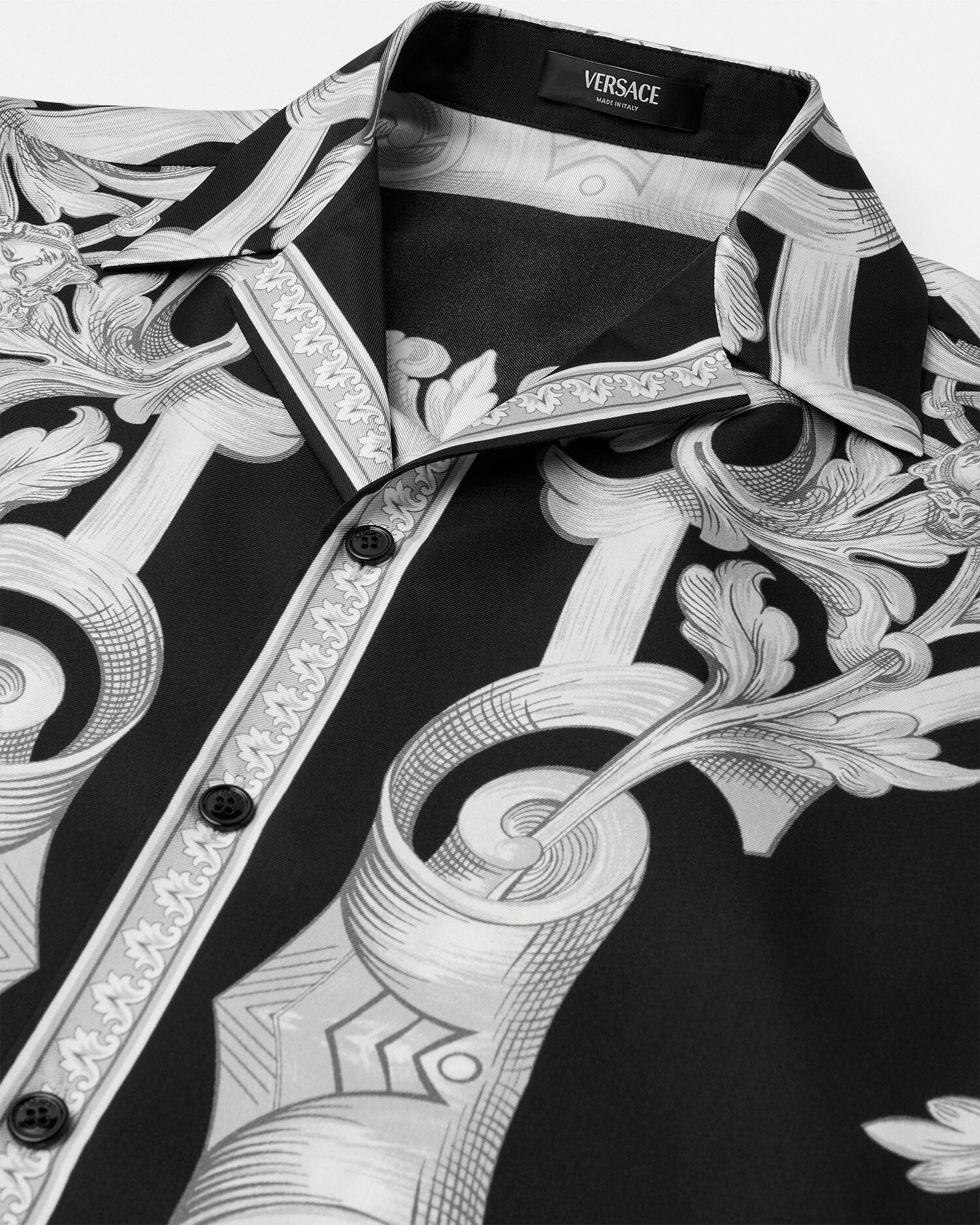 Architectural Baroque Silk Shirt | VERSACE US