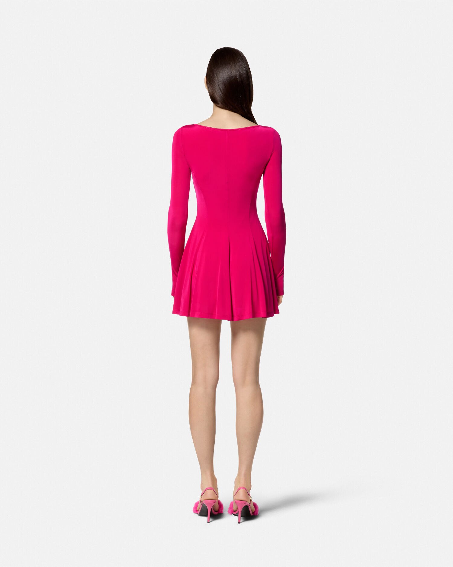 Flared Mini Dress Pink VERSACE