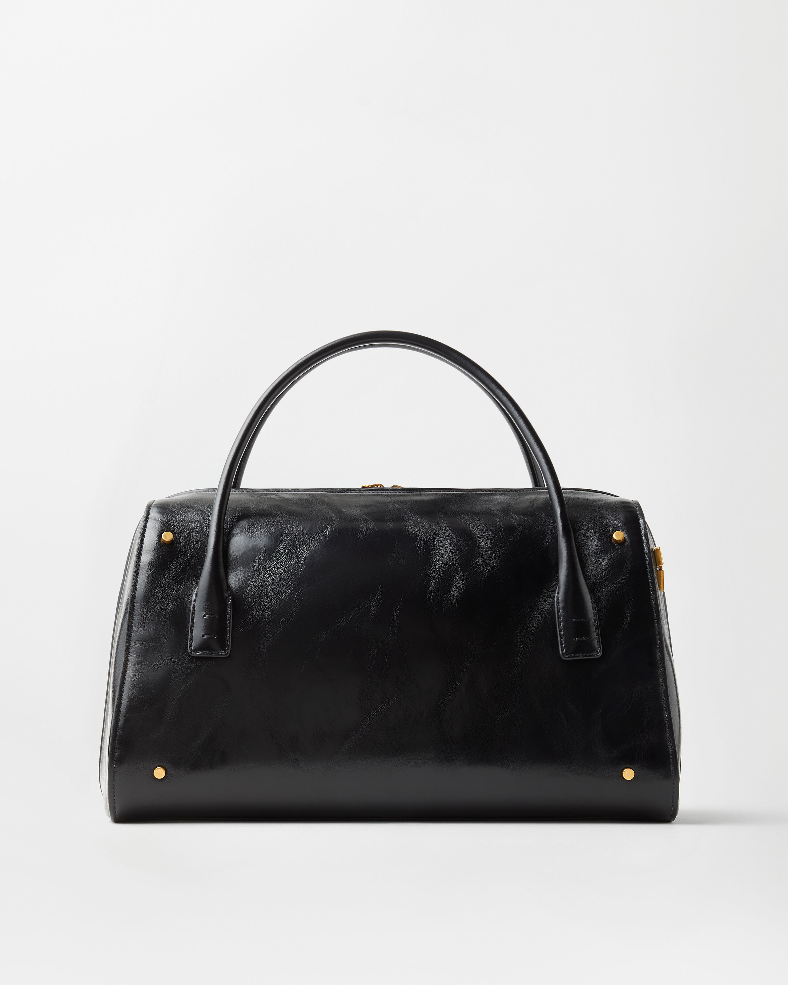 Roomy Large Leather Duffel Bag Black,Brown | VERSACE US