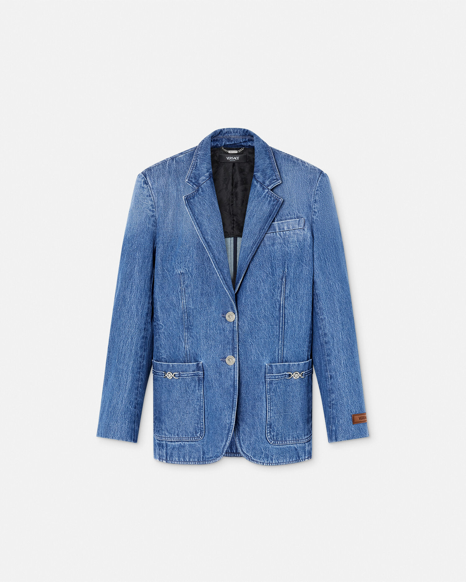 Versace denim jacket womens on sale