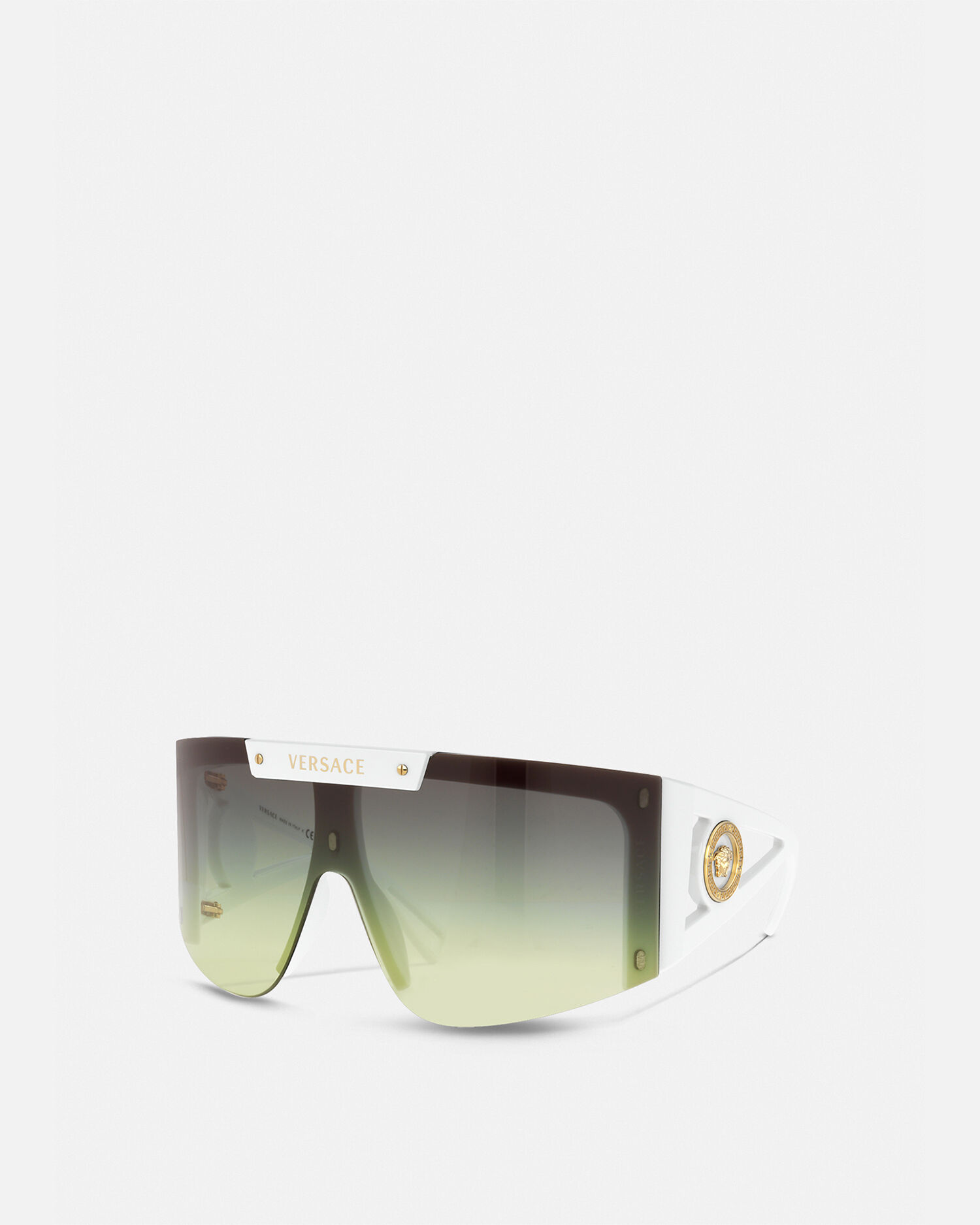 Medusa Icon Shield Sunglasses White VERSACE US