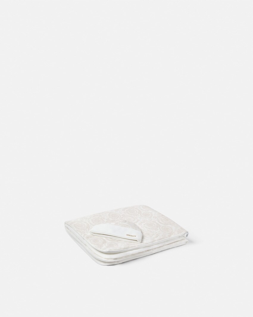 Baby Stretch Cotton-Jersey & Piqu&eacute; Blanket Set  White 1