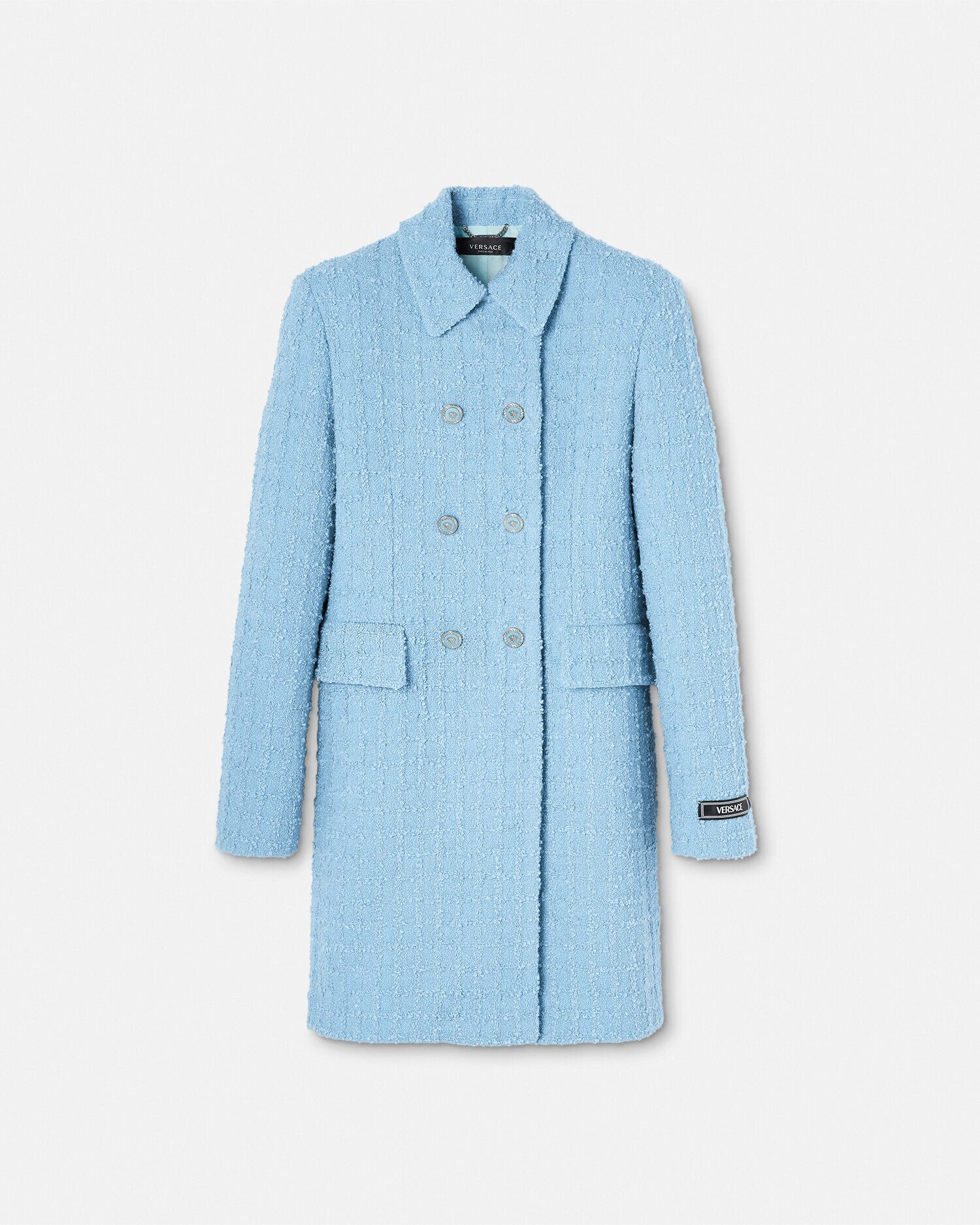Light blue boucle coat sales