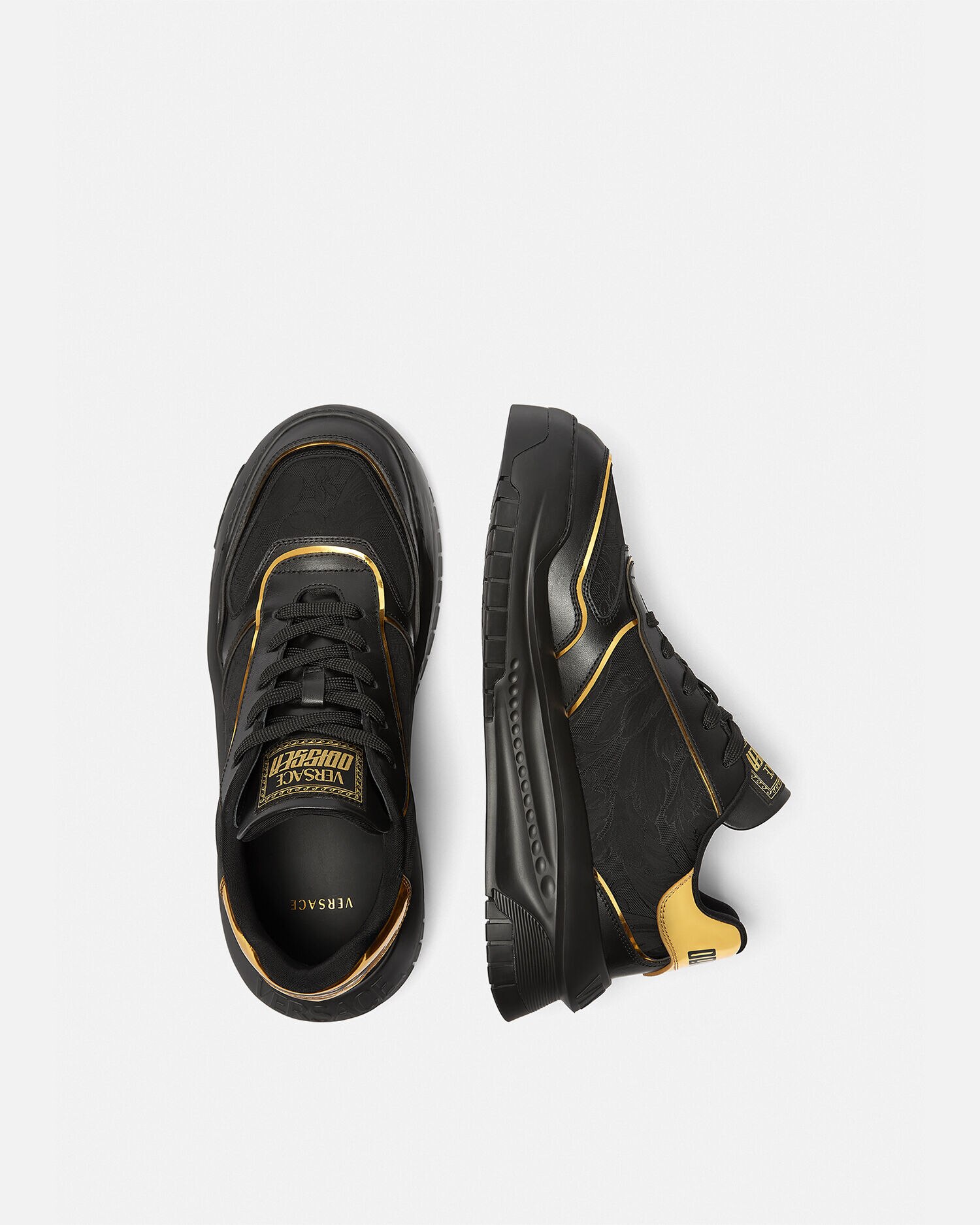 Versace gold trainers hot sale