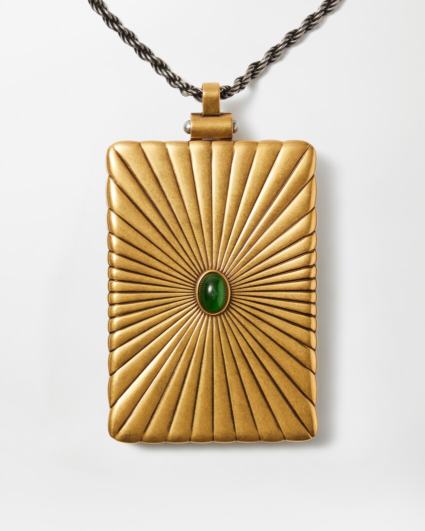 Circe collar con medall&oacute;n Verde+Oro 3