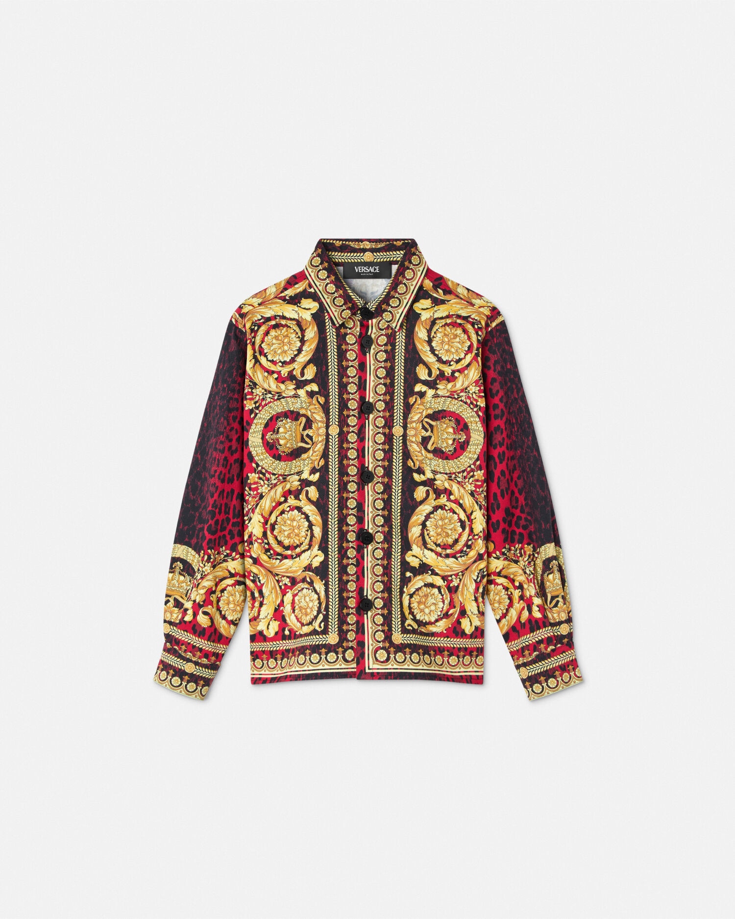 Wild Barocco Kids Overshirt Red Print VERSACE
