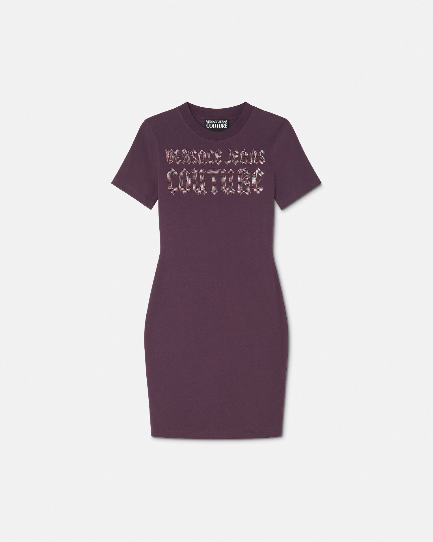 Gothic Logo T Shirt Dress Purple VERSACE
