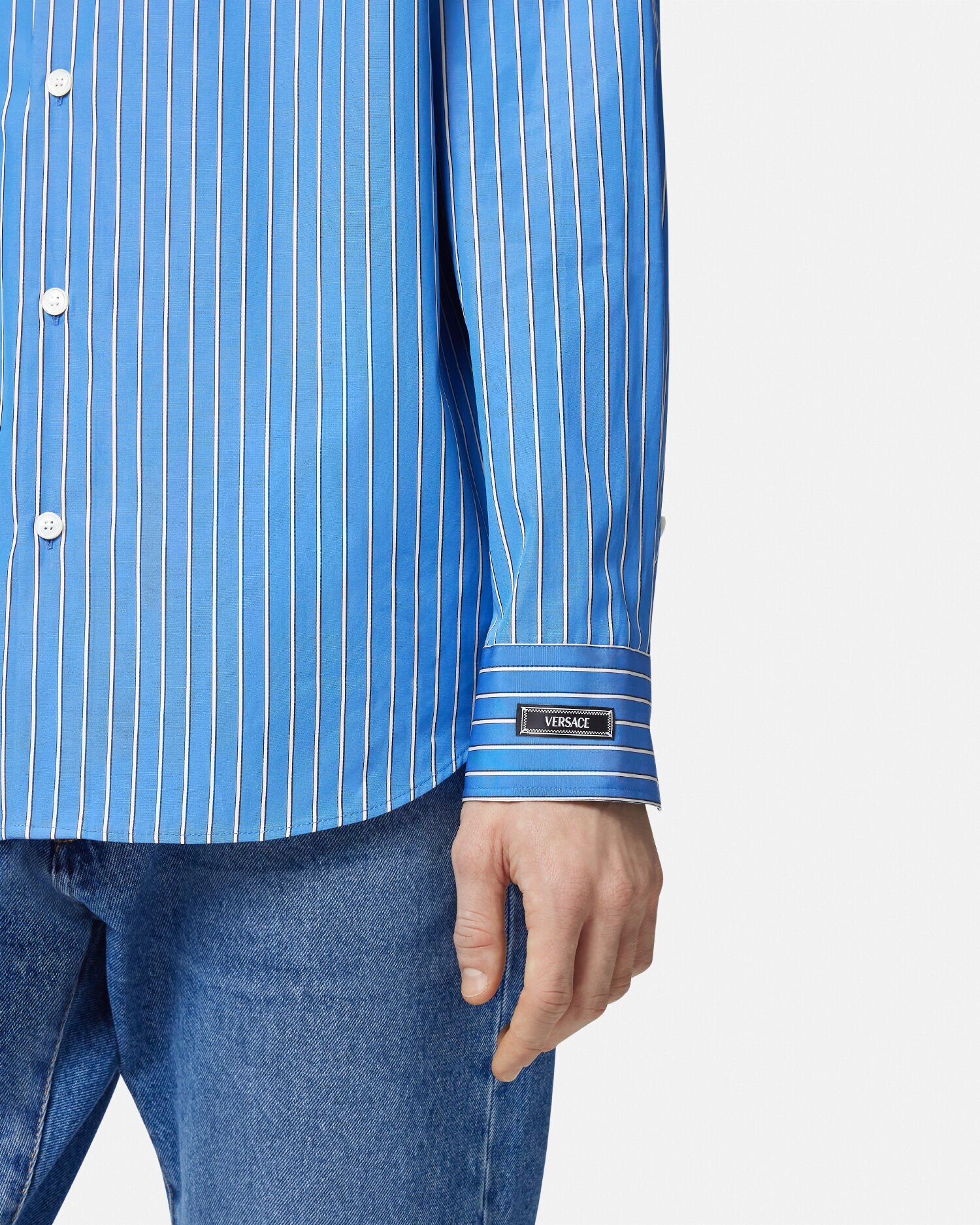 Versace blue dress shirt discount
