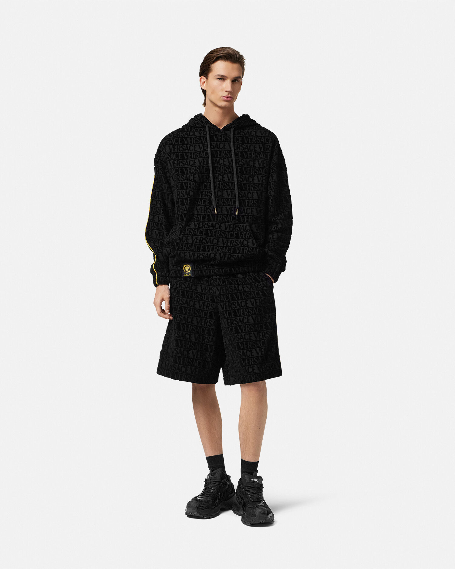Versace Baroque Shorts Versace Barocco-print Knee-length Silk