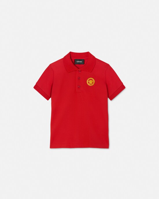 Polo de piqué de algodón estampado Kids Rojo 1