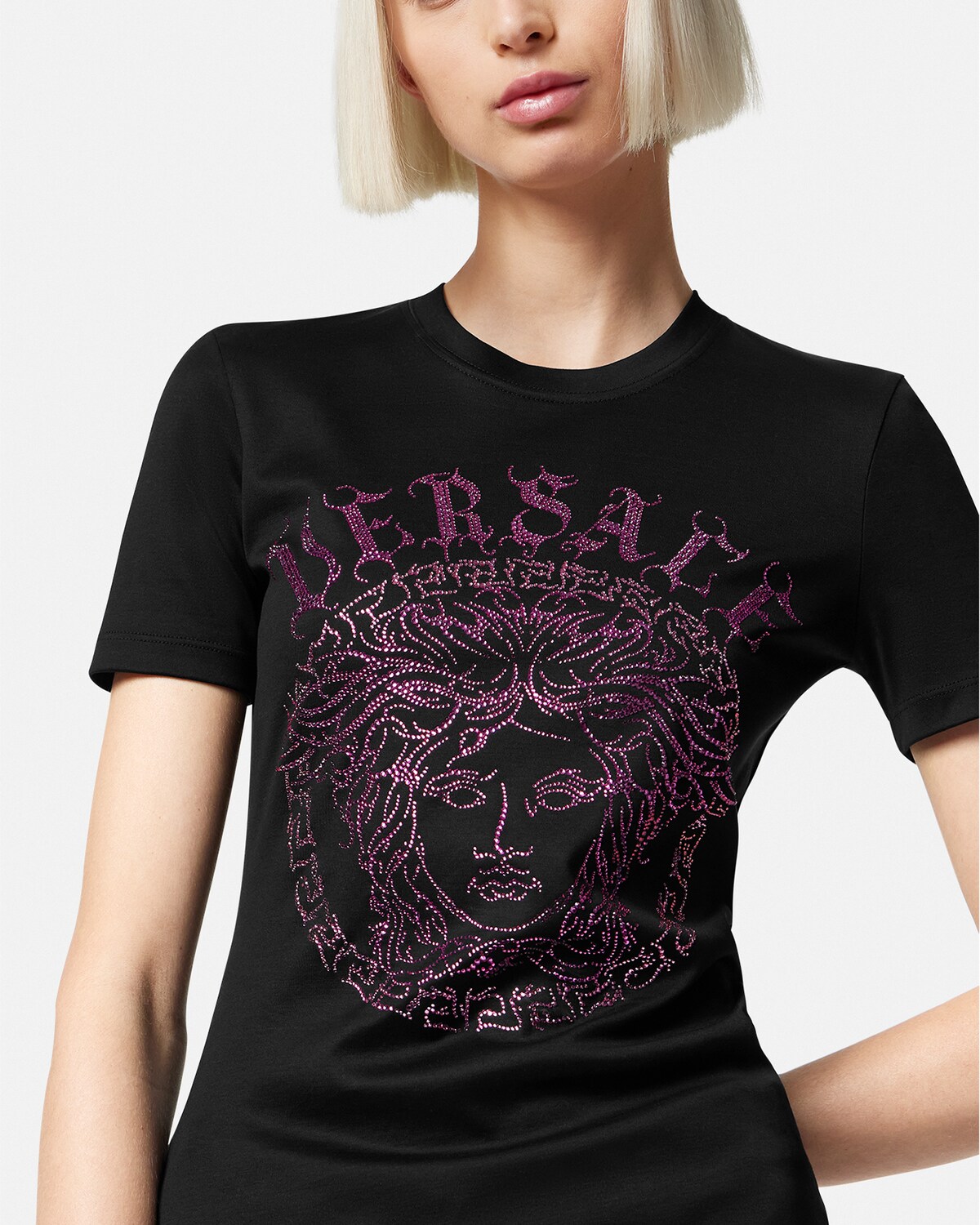Versace Crystal Medusa Logo Tshirt for Women Online Store EU