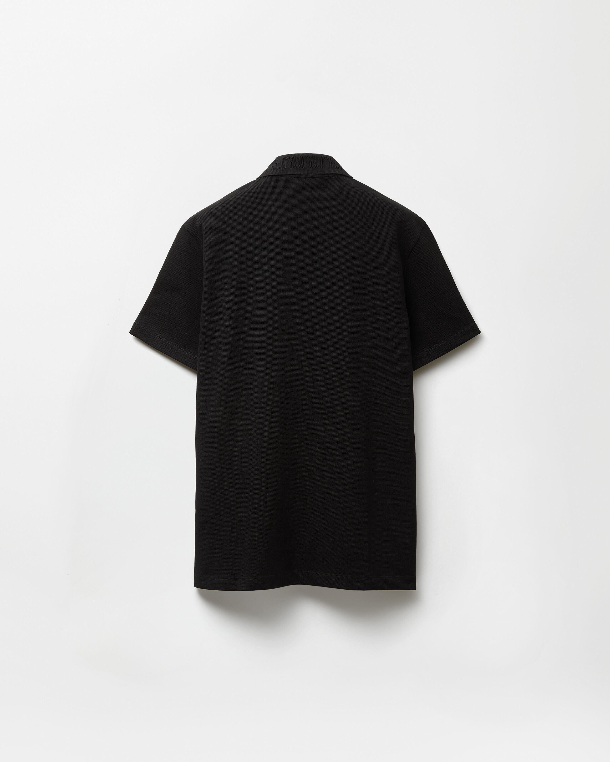 Embroidered Cotton Piqué Polo Black | VERSACE US