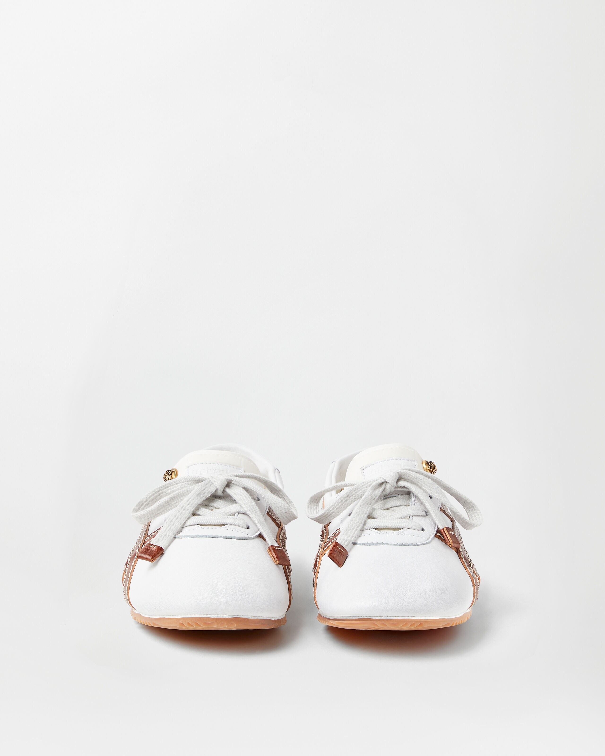 TAI-CHI Sakura Nappa Sneakers Brown,White | VERSACE US