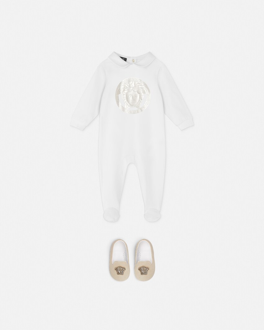 Baby Printed Cotton-Jersey Sleepsuit White+Print 2