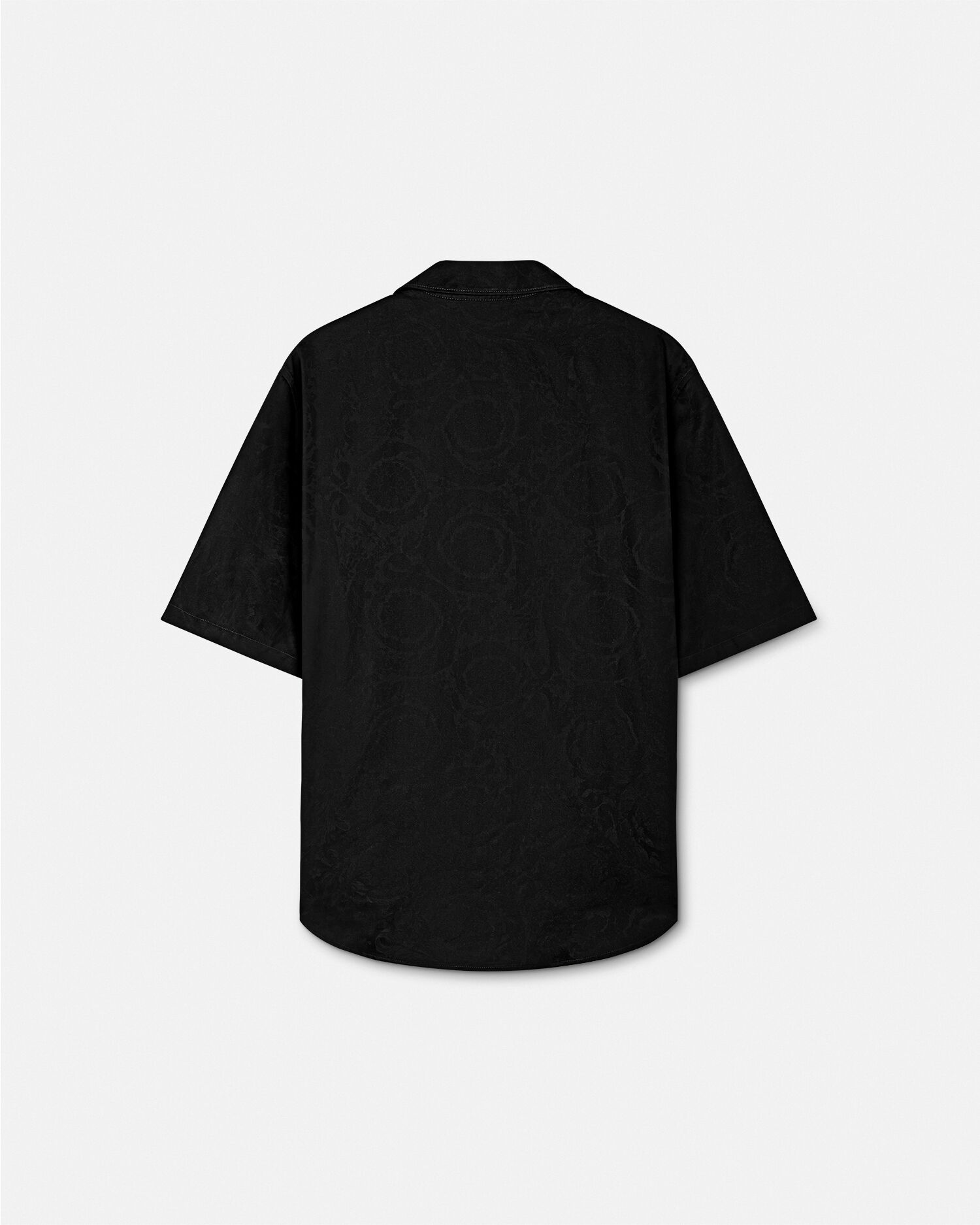 Jacquard Cotton-Poplin Shirt Black | VERSACE US