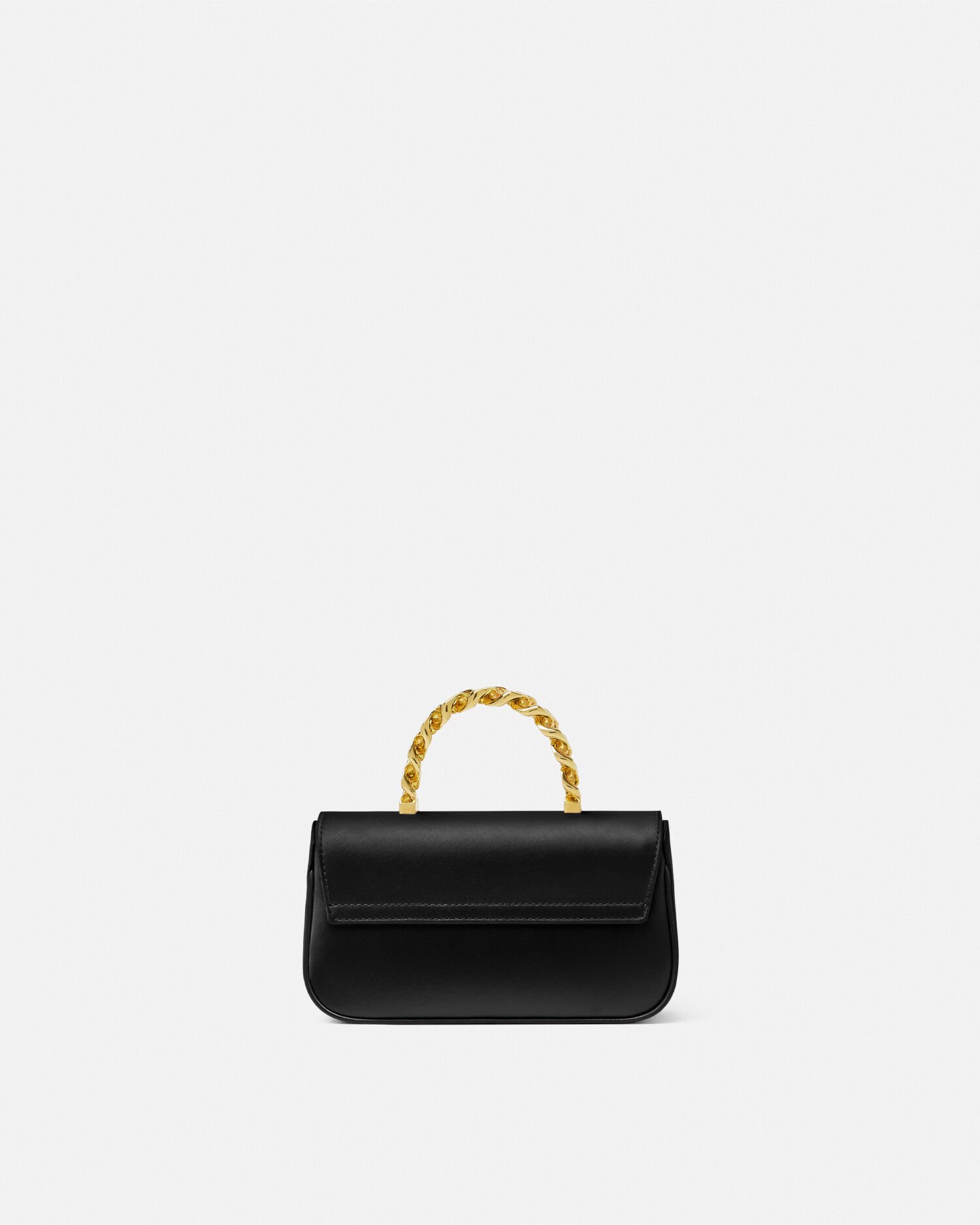 La Medusa Satin Mini Bag Black Gold VERSACE US