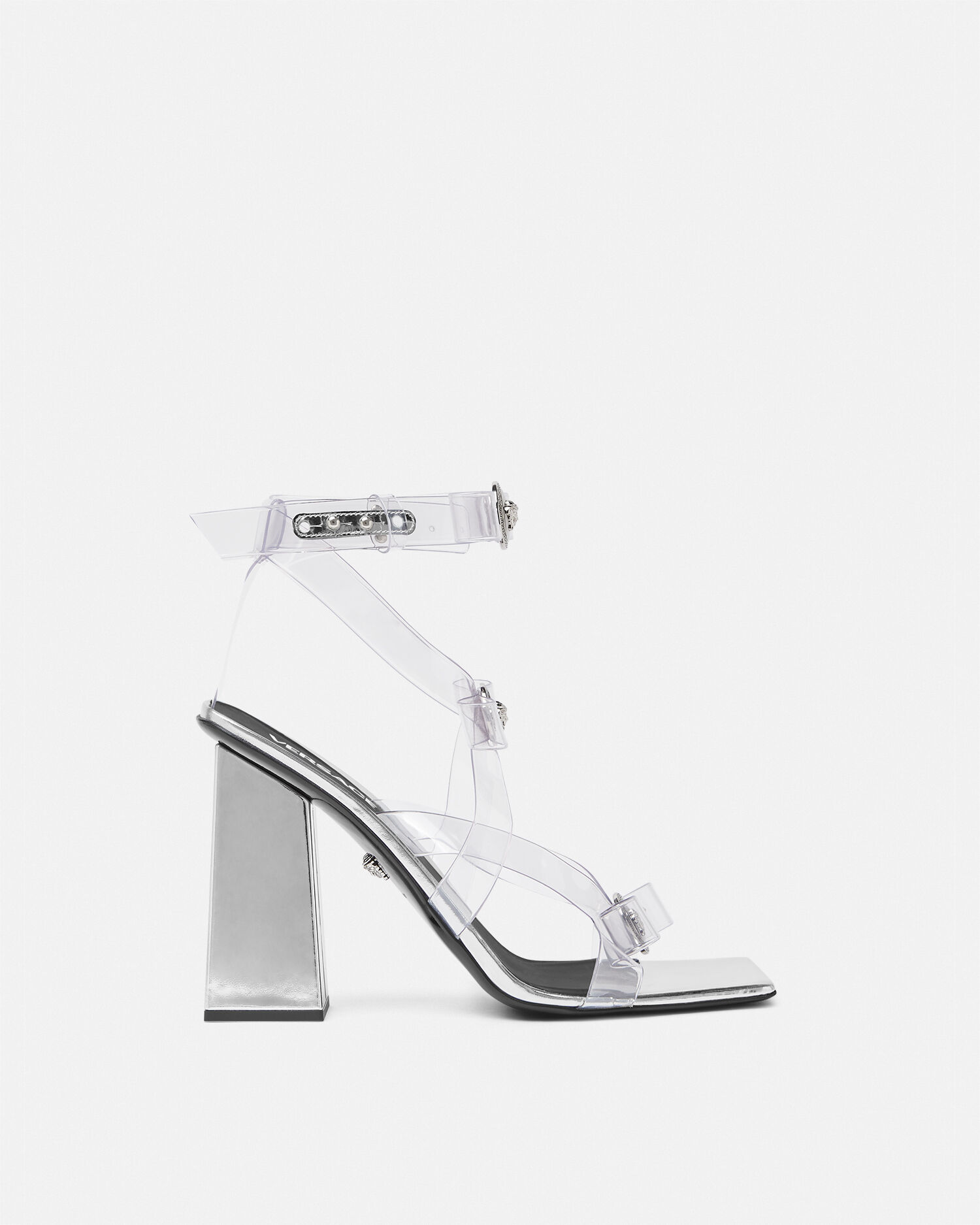 Versace clear sandals clearance