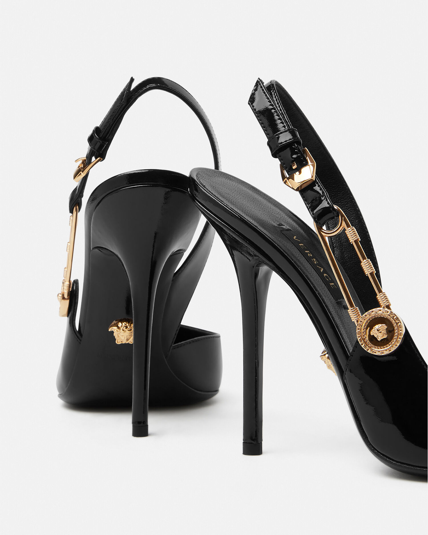Versace safety pin sale shoes