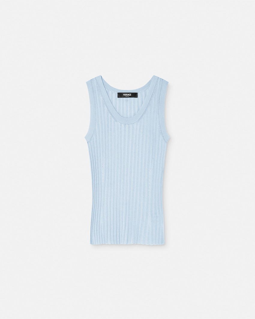 Knit Tank Top Light Blue 1