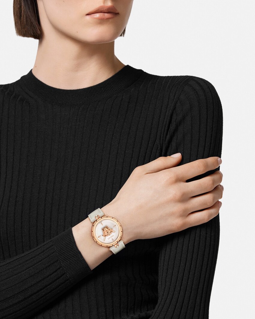 Medusa Jewel Watch  White+Gold 4