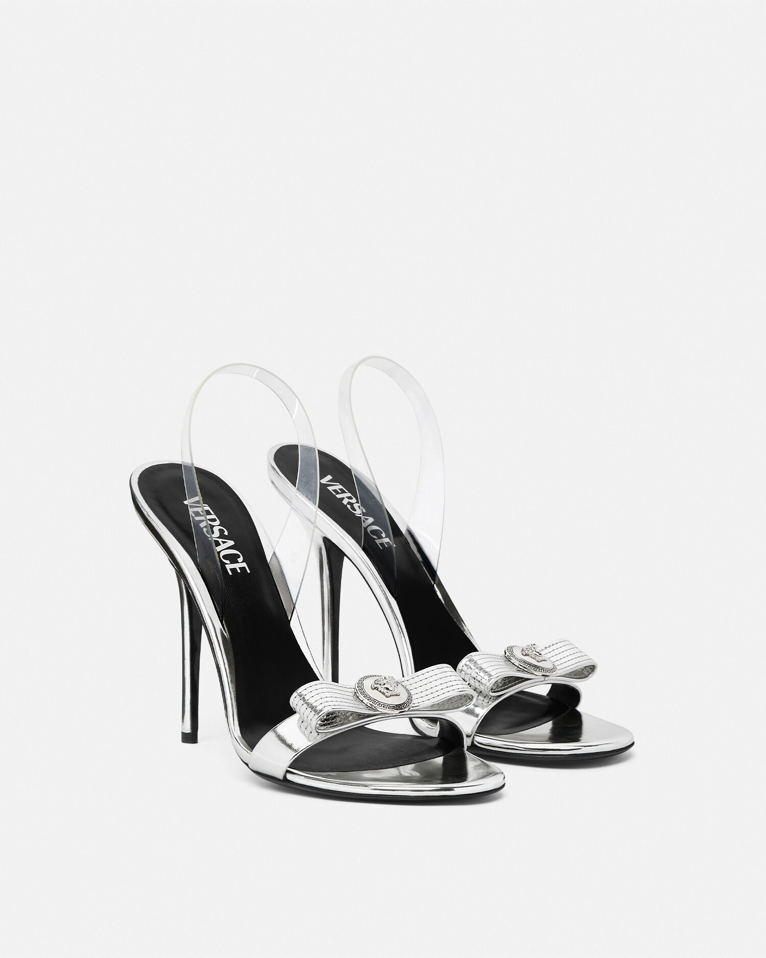 Silver versace heels clearance