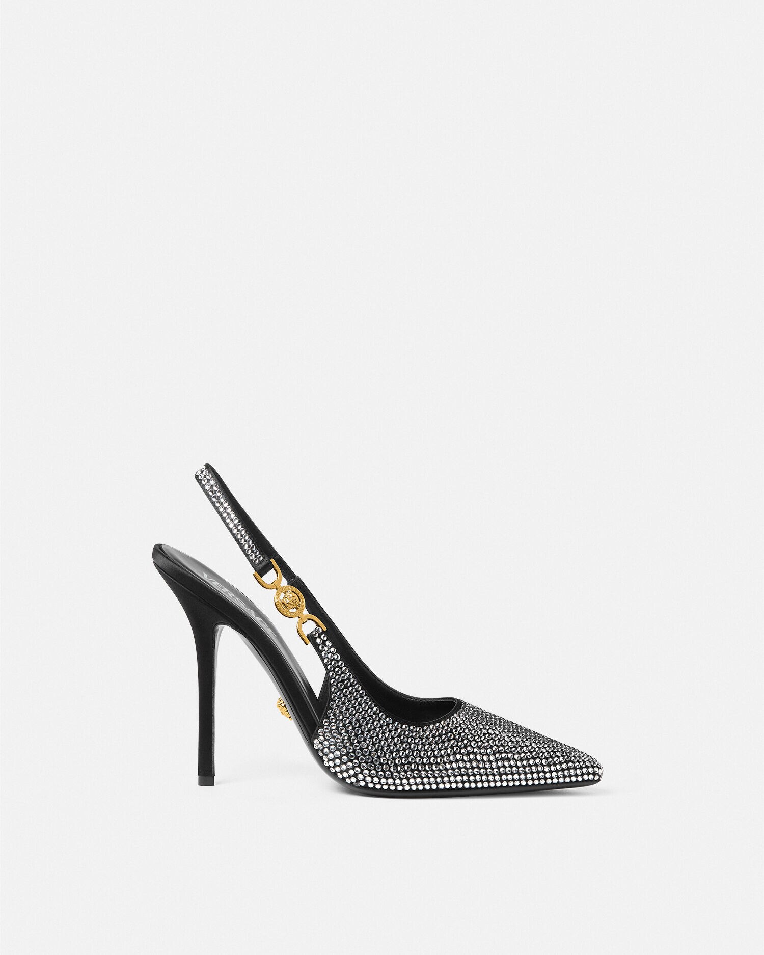 Medusa 95 Crystal Slingback Pumps 110 mm Silver VERSACE