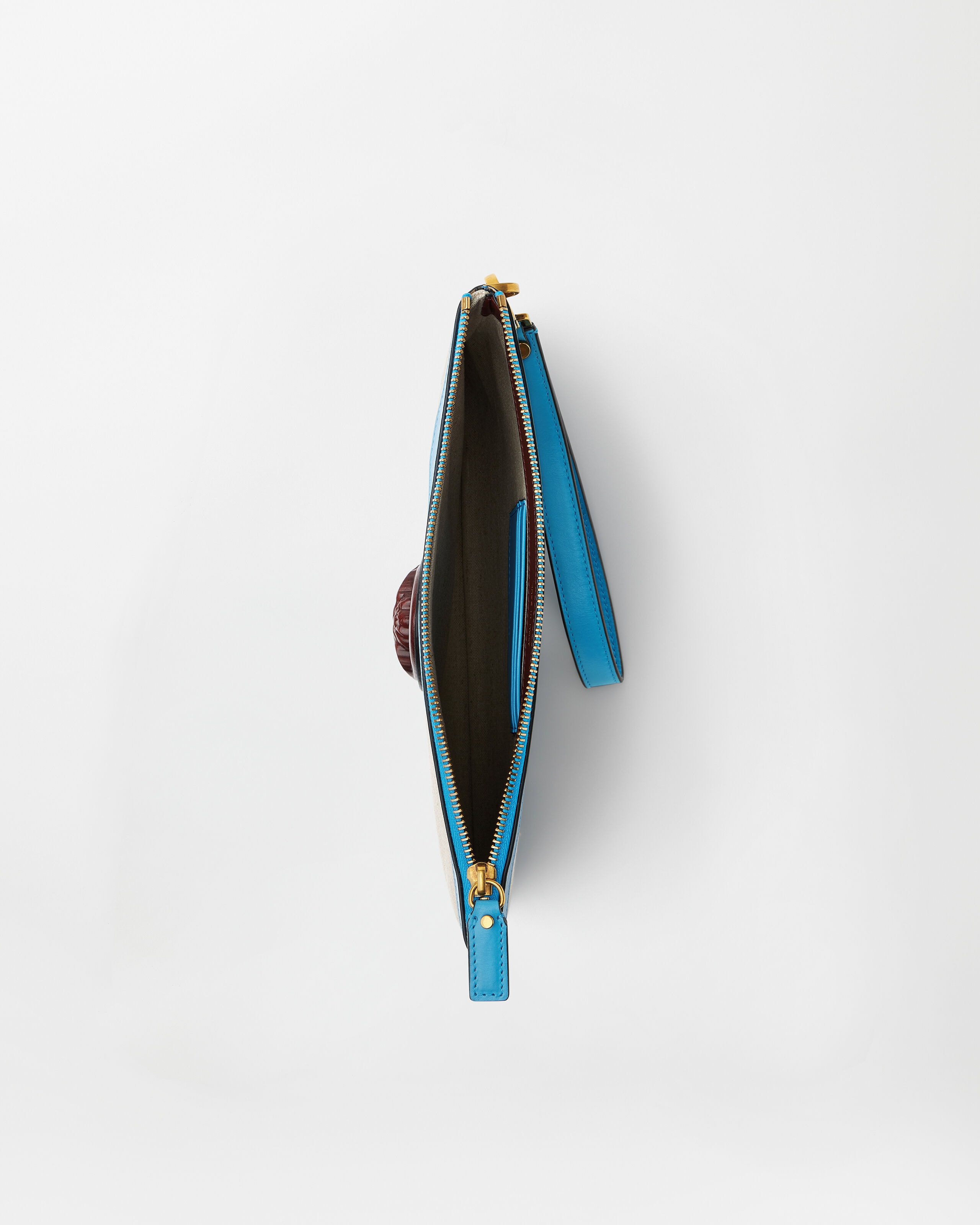 Rivière Canvas Pouch Blue | VERSACE US
