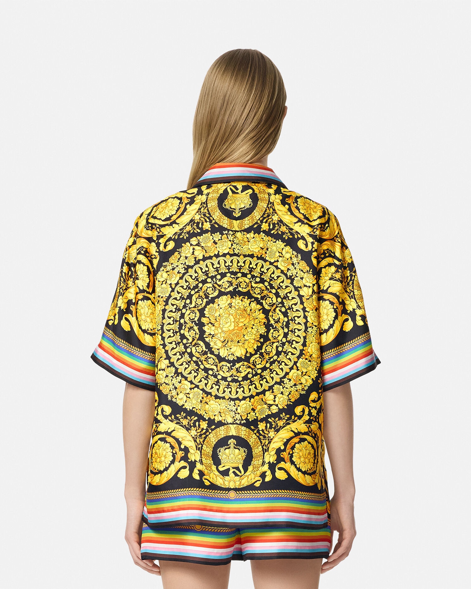 Camicia in seta Barocco Pride Nero Stampa VERSACE IT