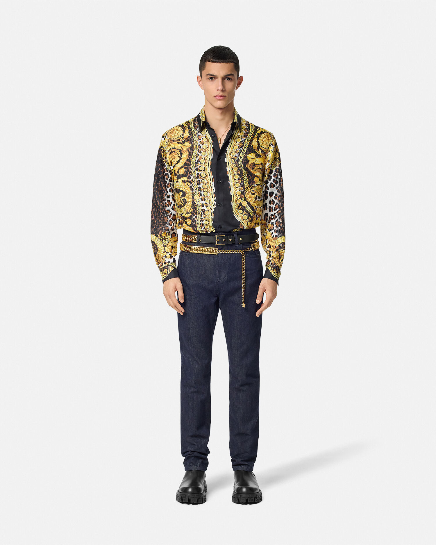 Camicia seta uomo versace sale