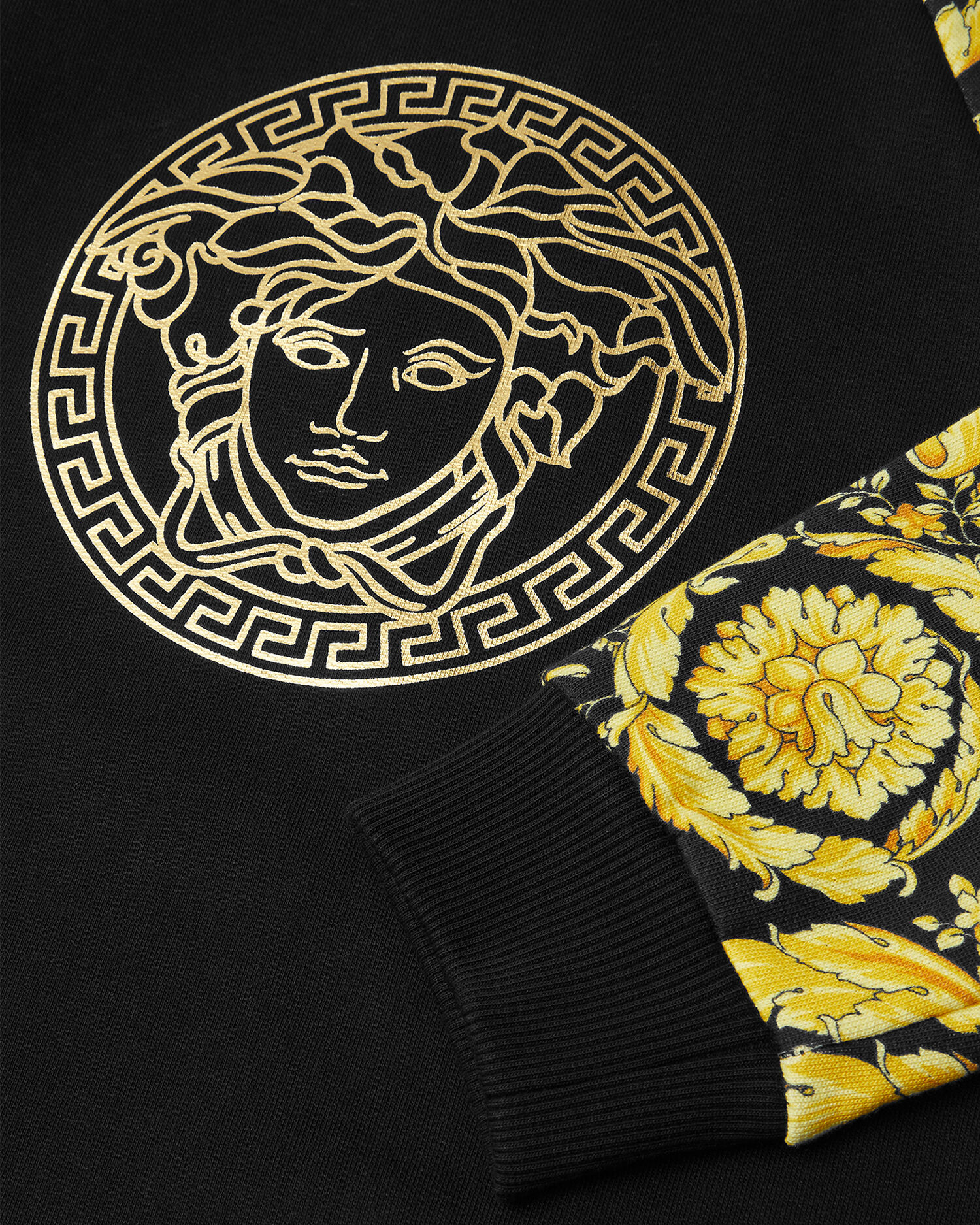 Barocco Kids Sweatshirt Dress Black Gold Versace US