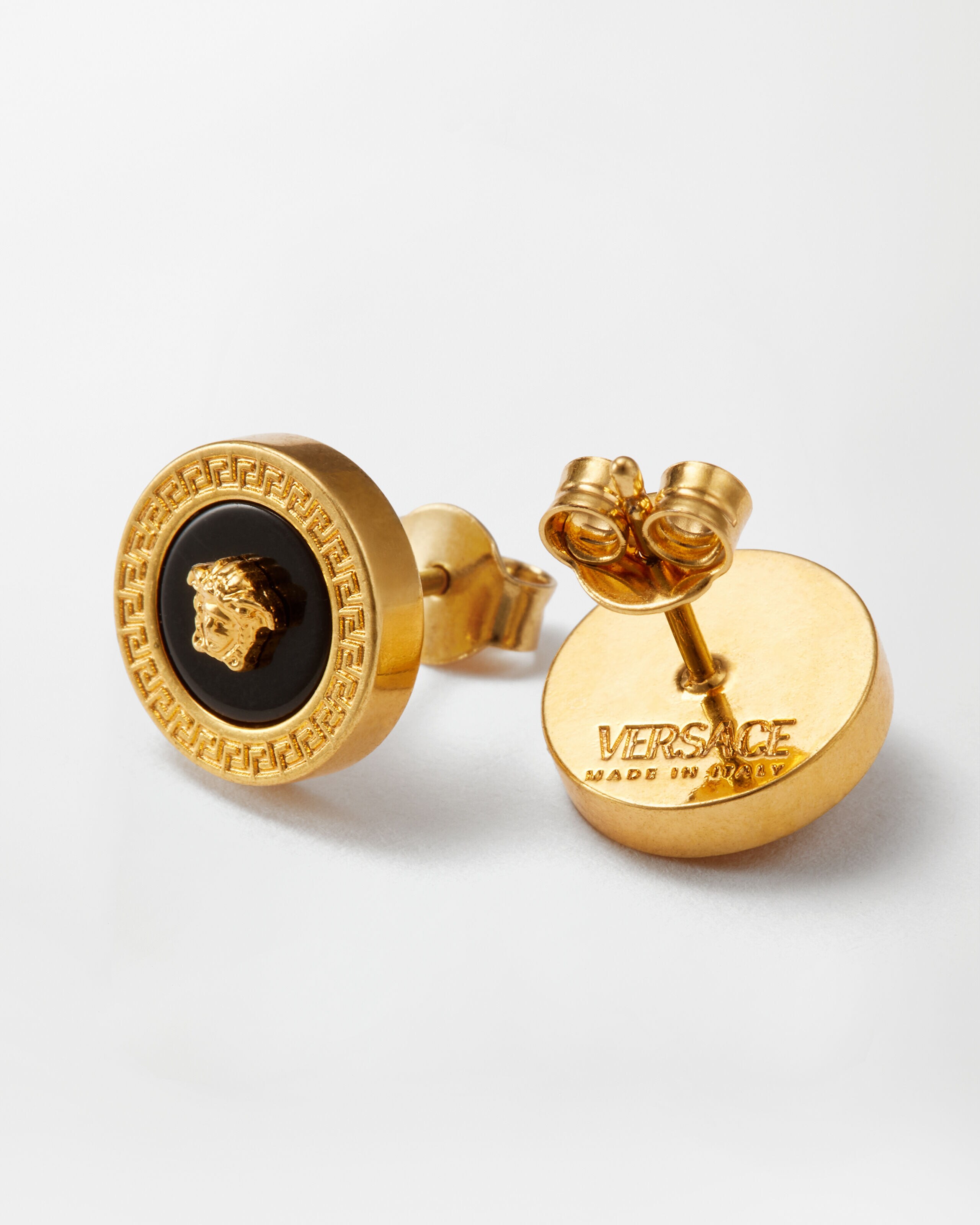 Medusa Earrings Gold,Black | VERSACE US