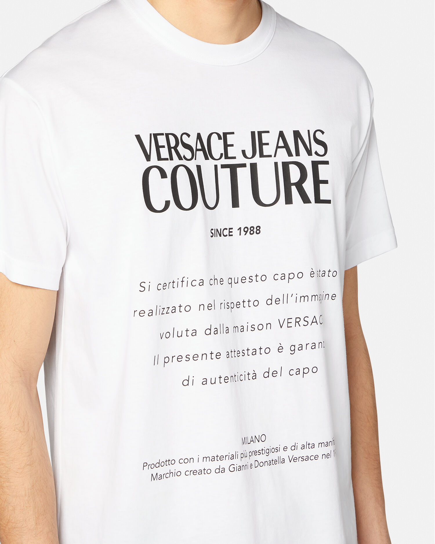 Maglietta versace bianca store