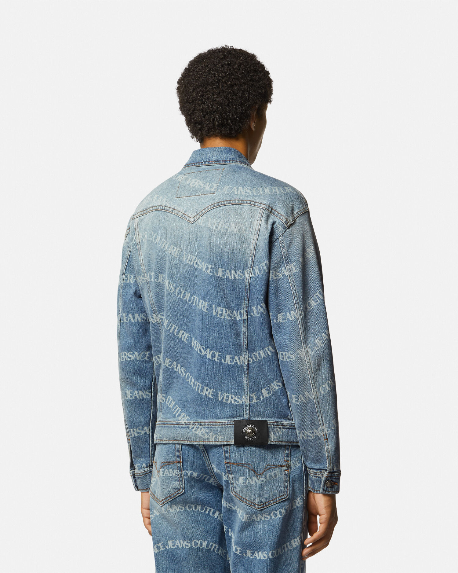 Logowave Denim Jacket Blue VERSACE