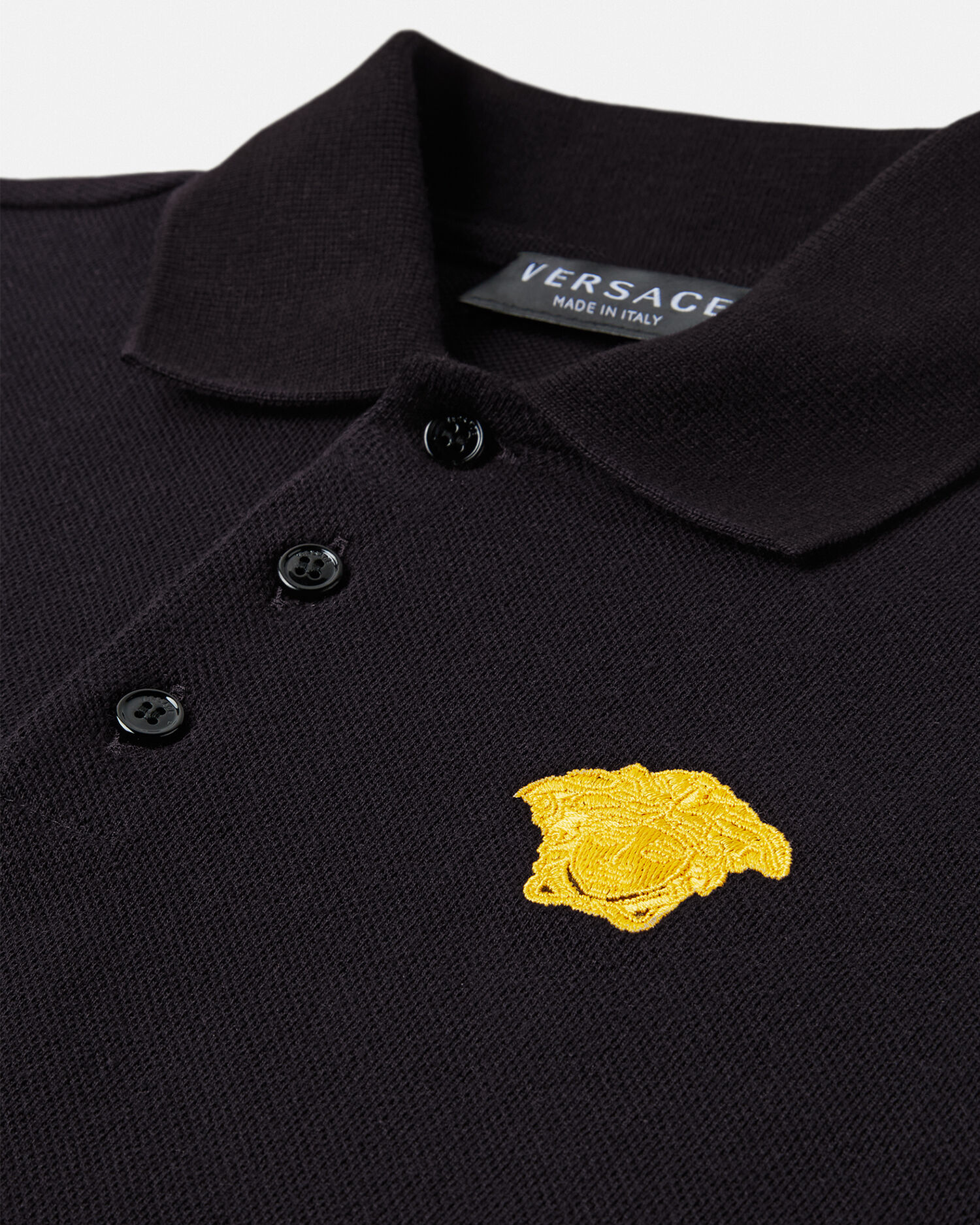 Black versace polo shirt outlet