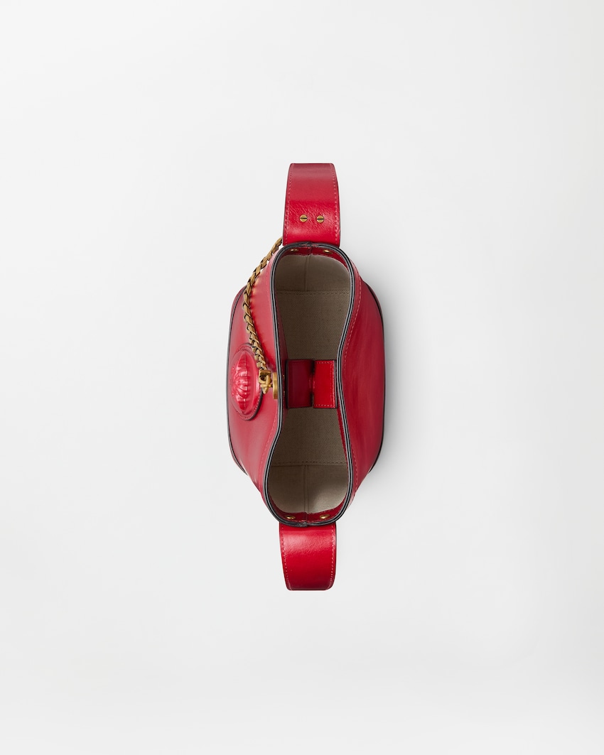 Pivot Mini Leather Bucket Bag  Red 4