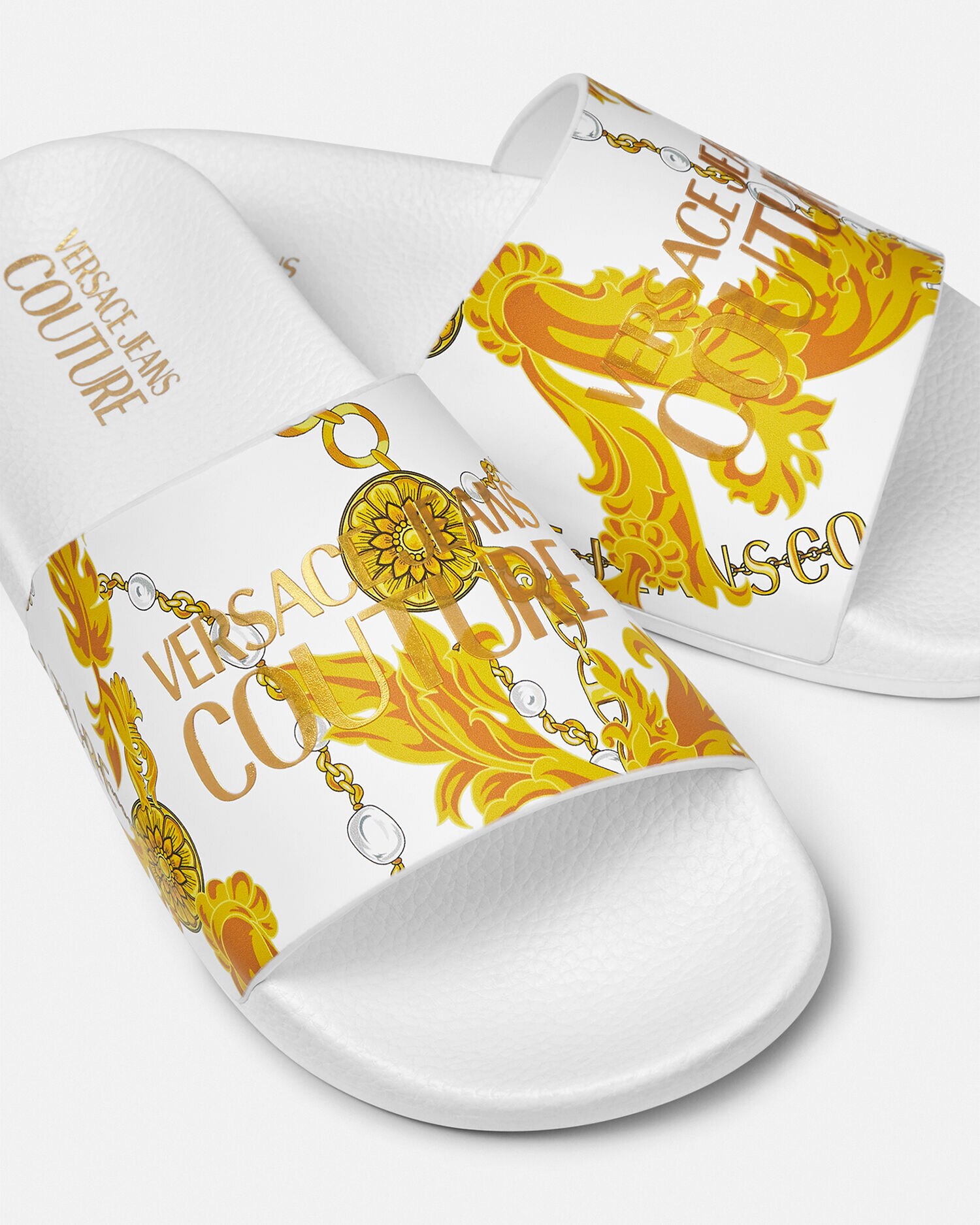 Versace flip flops shop white