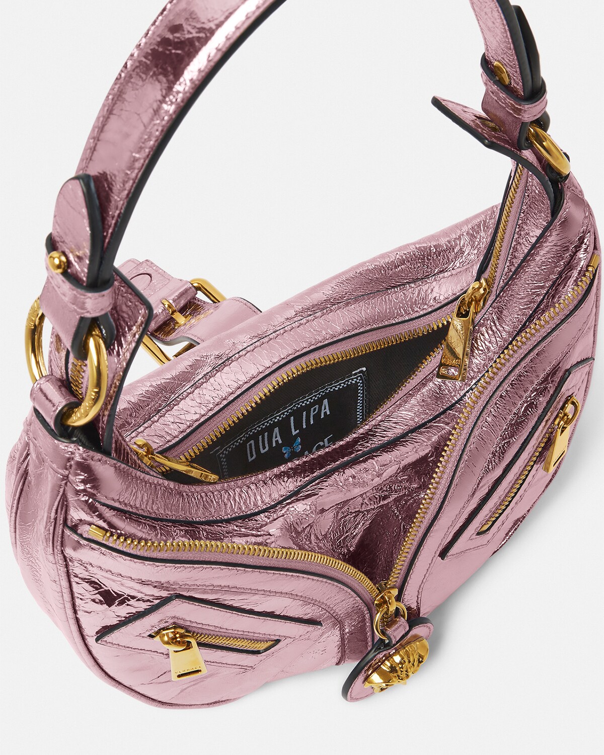 Versace Metallic Repeat Small Hobo Bag for Women Online Store EU