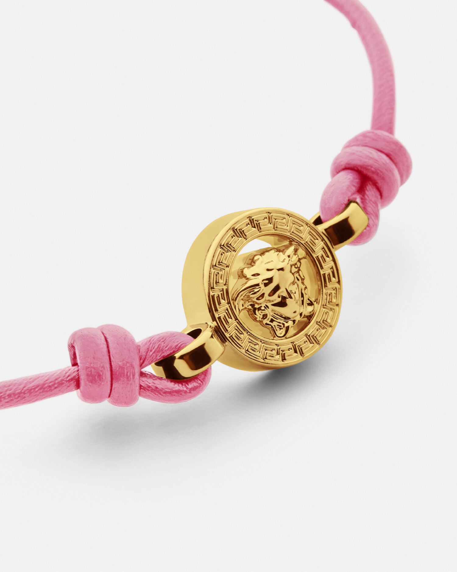 Medusa '95 Leather Bracelet Pink | VERSACE US