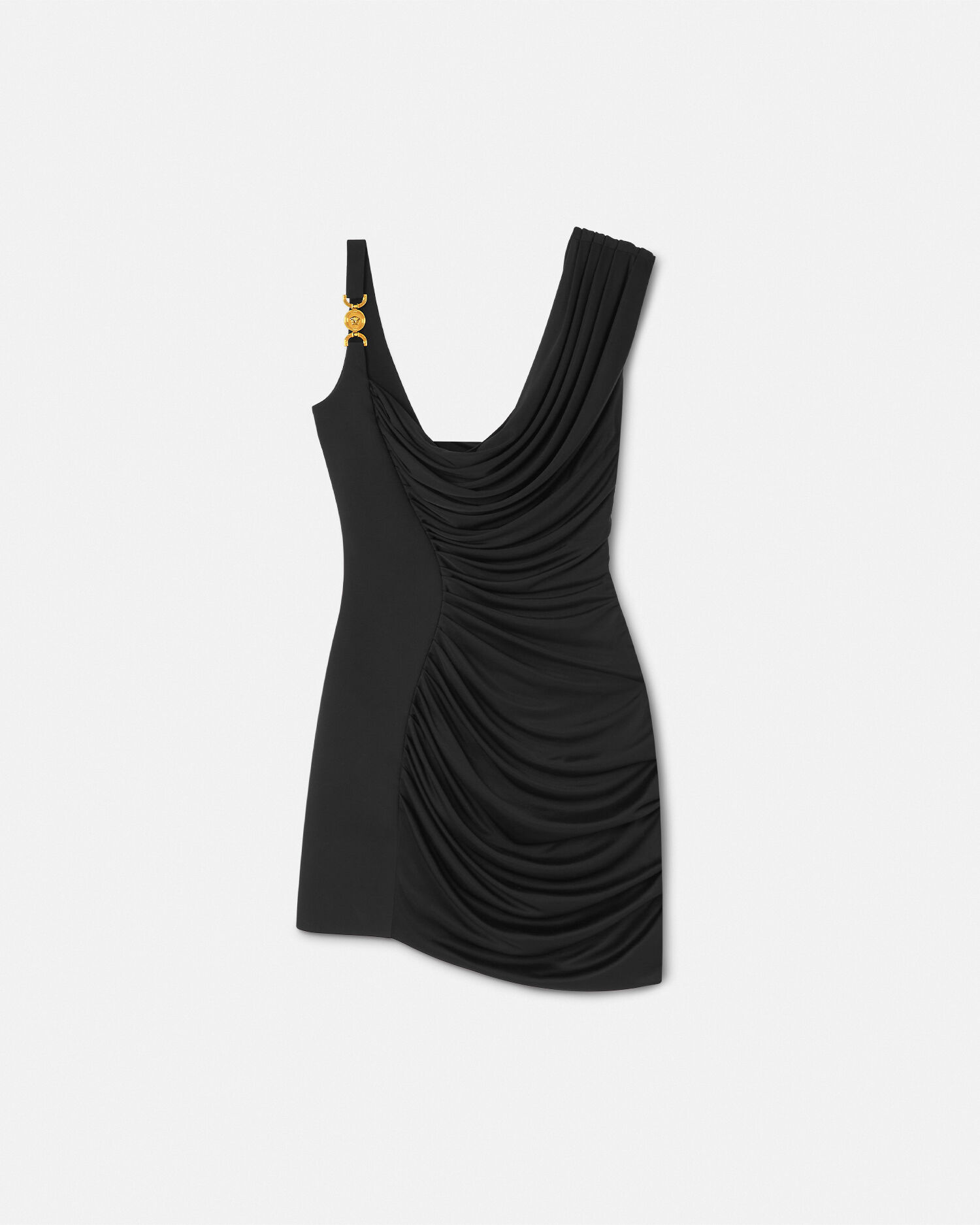 Medusa 95 Draped Mini Dress Black Versace US