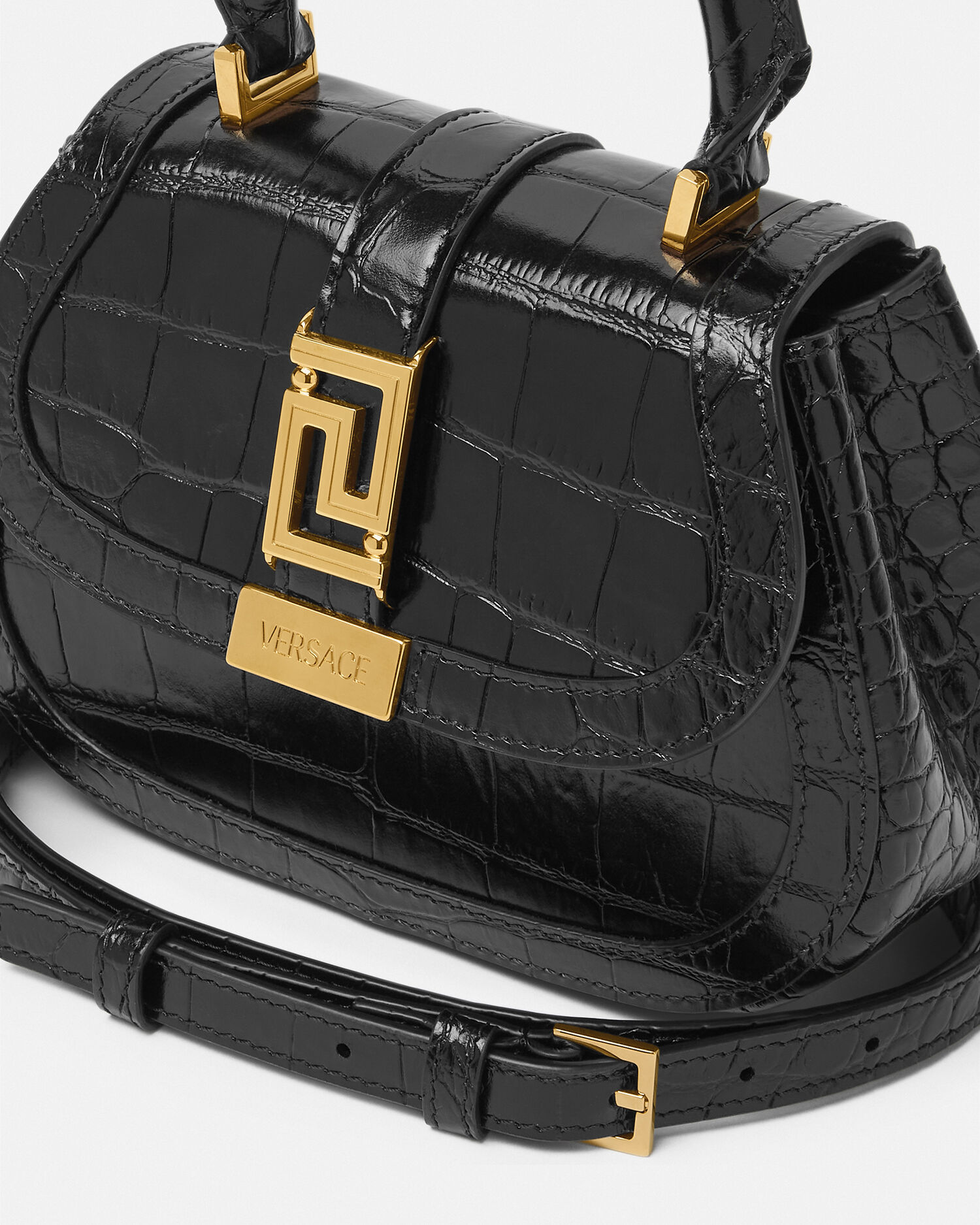 Black croc mini discount bag