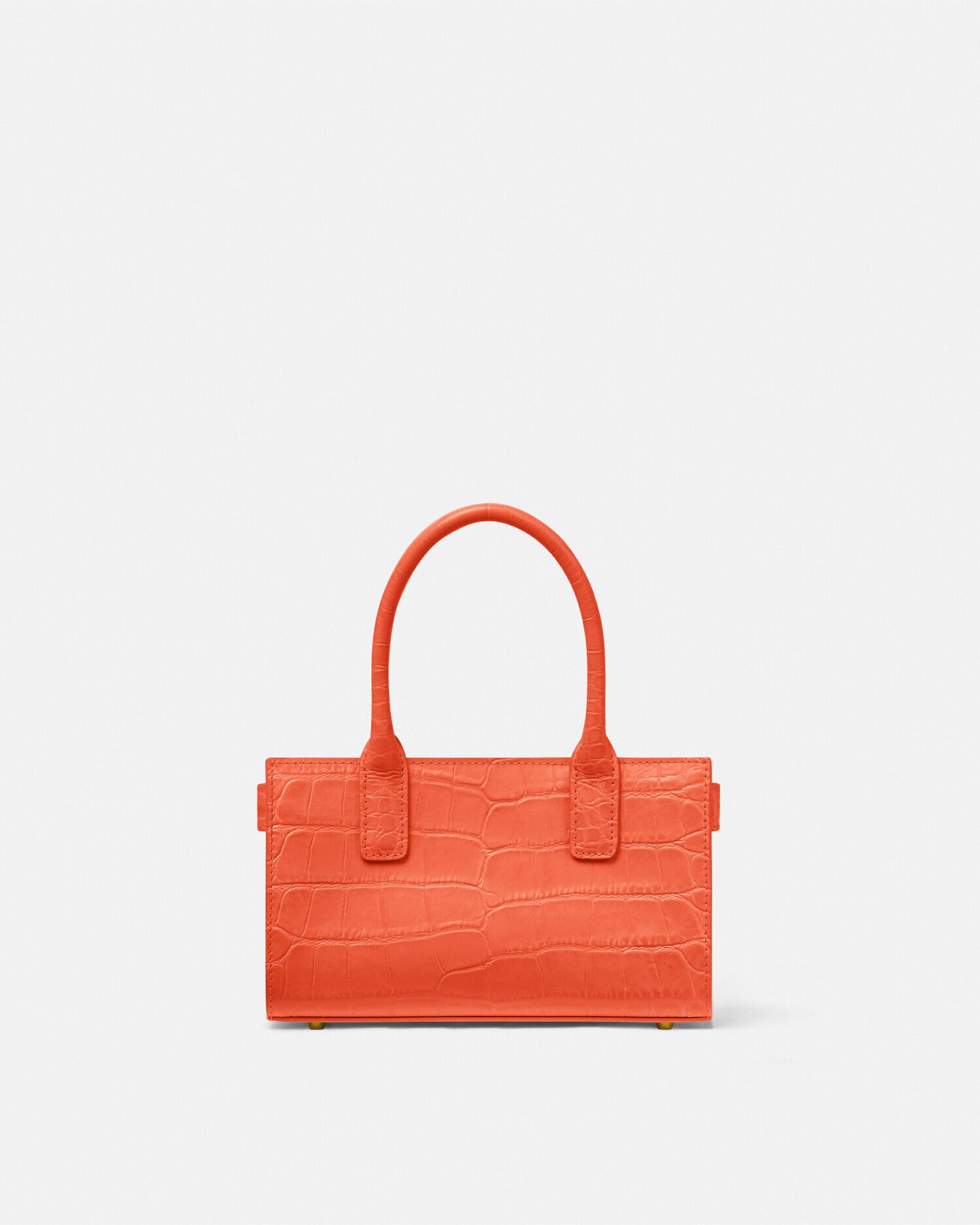 Croc Effect Medusa 95 Small Tote Bag Orange VERSACE
