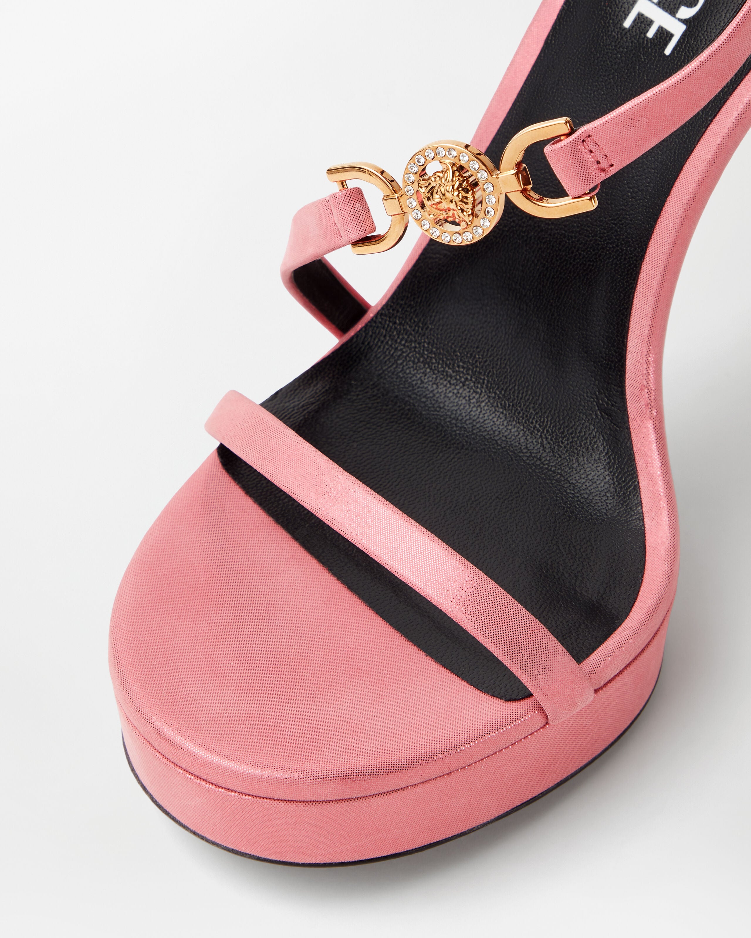 Medusa '95 Embellished Leather Sandals 115 mm Pink | VERSACE US